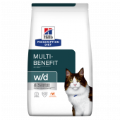 Hills Prescription Diet w/d - диета за състояния като колит, запек, мегаколон и за поддържане на телесно тегло и регулиране на липидния метаболизъм при хиперлипидемия 1.5 кг.